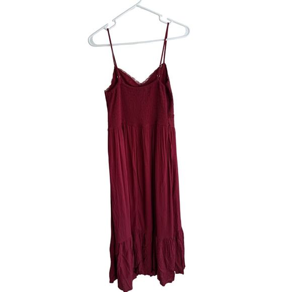 Maurice’s Lace Burgundy Wine Midi Spaghetti Strap Dress Y2K size Small NWT - Picture 3 of 7